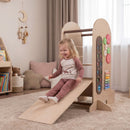 Adjustable Kids Activity Tower with Chalkboard Slide – chalkboard arranged as a slide