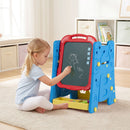 Adjustable Kids Art Easel with Book Rack and Drawing Table – Red & Blue, view 1