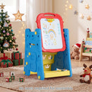 Adjustable Kids Art Easel with Book Rack and Drawing Table – Red & Blue, view 2