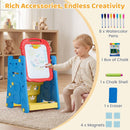 Adjustable Kids Art Easel with Book Rack and Drawing Table – Red & Blue, view 10