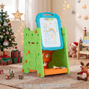 Adjustable Kids Art Easel with Book Rack and Drawing Table – Blue & Green, view 2