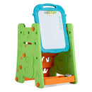 Adjustable Kids Art Easel with Book Rack and Drawing Table – Blue & Green, view 3