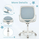 Adjustable Kids Mesh Desk Chair with Armrests – Blue, view 10