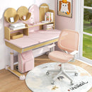Adjustable Kids Mesh Desk Chair with Armrests – Pink, view 1