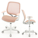 Adjustable Kids Mesh Desk Chair with Armrests – Pink, view 4