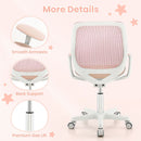 Adjustable Kids Mesh Desk Chair with Armrests – Pink, view 10