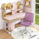 Adjustable Kids Mesh Desk Chair with Armrests – Purple, view 1