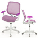Adjustable Kids Mesh Desk Chair with Armrests – Purple, view 4