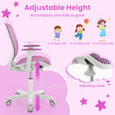 Adjustable Kids Mesh Desk Chair with Armrests – Purple, view 7