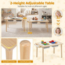 Adjustable Kids Sensory Table with Two Chairs – two adjustable table heights