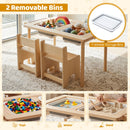 Adjustable Kids Sensory Table with Two Chairs – two removable folding bins