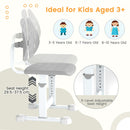 Adjustable Kids Study Chair with Perforated Split Back – Grey, view 8