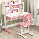Adjustable Kids Study Chair with Perforated Split Back – Pink, view 1
