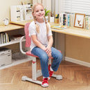 Adjustable Kids Study Chair with Perforated Split Back – Pink, view 6