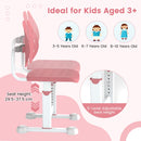 Adjustable Kids Study Chair with Perforated Split Back – Pink, view 8