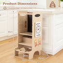 Adjustable Wooden Activity Tower with Chalkboard and Games – dimensions age and load limit