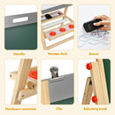 Adjustable Wooden Art Easel with Chalkboard, Whiteboard and Paper Roll – tray clips handle and adjustment details