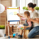 Adjustable Wooden Art Easel with Paper Roll and Magnetic Letters – Multicolour, view 1