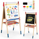 Adjustable Wooden Art Easel with Paper Roll and Magnetic Letters – Multicolour, view 3
