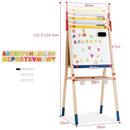 Adjustable Wooden Art Easel with Paper Roll and Magnetic Letters – Multicolour, view 4