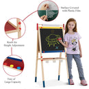 Adjustable Wooden Art Easel with Paper Roll and Magnetic Letters – Multicolour, view 8