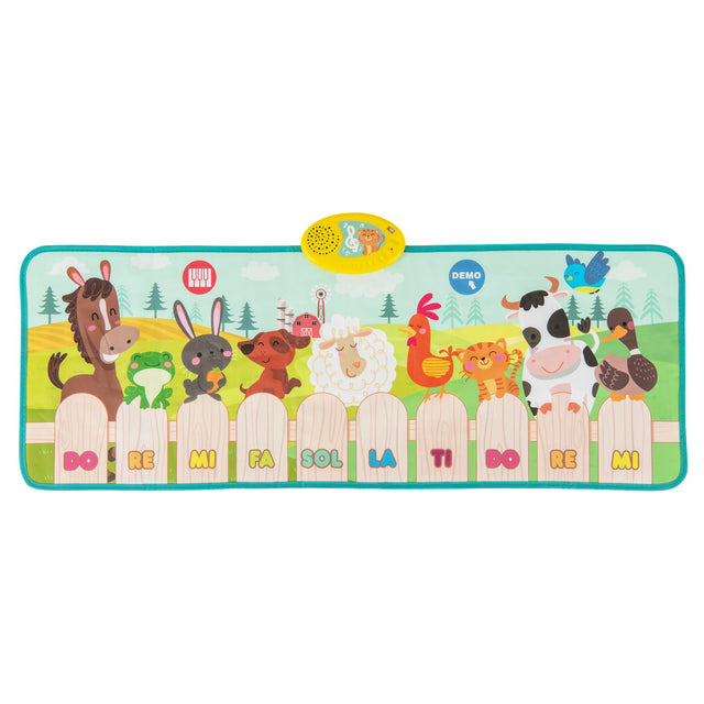 Animal Sounds Floor Piano Mat with 10 Keys: animal piano mat front view
