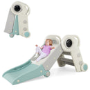 Astronaut Folding Toddler Slide with Climbing Steps – blue slide open and folded