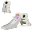 Astronaut Folding Toddler Slide with Climbing Steps – grey slide open and folded