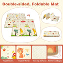 Double-sided foldable illustrated play mat and surface details