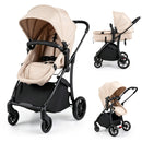 Reversible folding stroller, Beige, hero and configurations