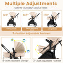Reversible folding stroller, Beige, adjustment panel