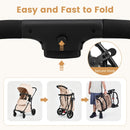 Reversible folding stroller, Beige, fold controls