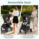 Reversible folding stroller, Black, reversible seat