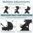 Reversible folding stroller, Black, adjustment panel