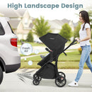 Reversible folding stroller, Black, high landscape/pollution panel