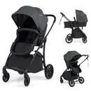 Reversible folding stroller, Grey, hero and configurations