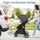 Reversible folding stroller, Grey, high landscape/pollution panel