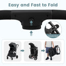 Reversible folding stroller, Grey, fold controls