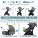 Reversible folding stroller, Light Grey, adjustment panel