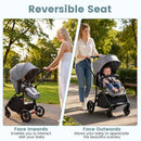 Reversible folding stroller, Light Grey, reversible seat