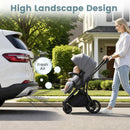 Reversible folding stroller, Light Grey, high landscape/pollution panel