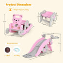 Bear Rocker and Slide with Basketball and Ring Toss, Pink, view 4
