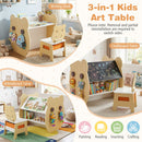 Bear-Themed Kids Art Table and Chair with Storage – Natural product view 7