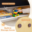Bear-Themed Kids Art Table and Chair with Storage – Natural product view 8