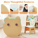 Bear-Themed Kids Art Table and Chair with Storage – Natural product view 10