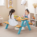 Picnic table used indoors