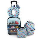 Blue five-piece kids luggage set: complete product set