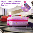 Pink five-piece kids luggage set: product view