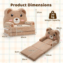 Brown bear toddler flip-out sofa, dimensions and 20 kg load limit