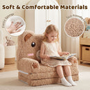 Brown bear toddler flip-out sofa, cover fabric and sponge filling details